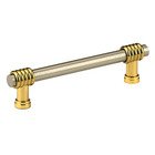 3 3/4" Centers Stripe Bands Bar Pull in Brass and Brushed Nickel
