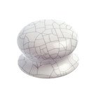 1 1/2" Diameter Ceramic Knob in Crackle White