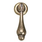 2 1/4" Long Traditional Brass Pendant Pull in Burnished Brass