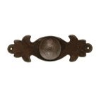 4 17/32" Long Traditional Knob with Plate in Antique Iron