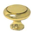 1 1/4" Plain Knob with Groove in Polished Brass