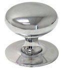 1 1/4" Plain Hollow Knob with Backplate in Polished Chrome