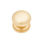 1 1/2" Round Large Solid Plain Knob with Backplate  In Satin Brass
