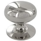 1 1/4" Diameter Small Plain Knob with Detachable Back Plate in Polished Nickel