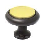 1 1/4" Oil Rubbed Bronze with Brass Groove Knob