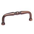3" Centers Decorative Curved Pull in Distressed Copper