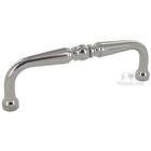 3 1/2" Centers Decorative Curved Pull in Polished Nickel