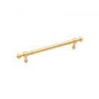 5" Centers Plain Pull with Decorative Ends In Satin Brass