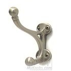 Double Base Hat and Coat Hook in Satin Nickel