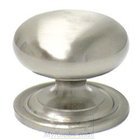 1 1/2" Plain Solid Knob with Backplate in Satin Nickel