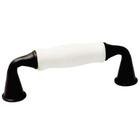 3" Center Oil Rubbed Bronze Pull with White Porcelain Insert