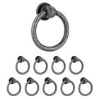 (10pc) 40mm Ring Pull in Antique Iron