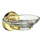 Clear Glass Soap Dish Polished Brass