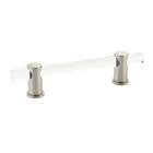 4" Centers Adjustable Clear Acrylic Pull In Satin Nickel