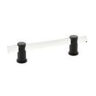 4" Centers Adjustable Clear Acrylic Pull In Matte Black