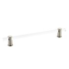 8" Centers Adjustable Clear Acrylic Pull In Satin Nickel