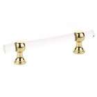 4" Centers Adjustable Clear Acrylic Pull In Polished Brass