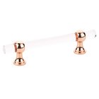 4" Centers Adjustable Clear Acrylic Pull In Polished Rose Gold