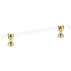 6" Centers Adjustable Clear Acrylic Pull In Polished Brass
