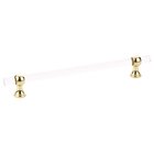 8" Centers Adjustable Clear Acrylic Pull In Polished Brass