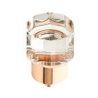 1 1/8" Diameter Round Multi-Sided Glass Knob in Polished Rose Gold