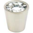 1 1/16" Cylinder Knob in Satin Nickel and Clear Glass