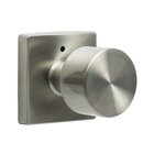 Ridgecrest Modern Bergen Privacy Door Knob with Square Rosette in Satin Stainless