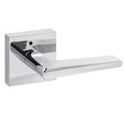 Ridgecrest Modern Basel Privacy Door Lever with Square Rosette in Polished Chrome