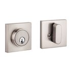 Single Cylinder Square Modern Deadbolt in  Satin Stainless