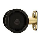 Round Pocket Door Pull - Privacy In Vintage Bronze