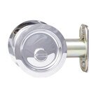 Round Pocket Door Pull - Privacy In Polished Chrome