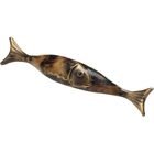 Fish Design Pull with Penshell Inlaid on Solid Brass in Estate Dover with Tiger Penshell