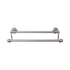 Edwardian Bath Towel Bar 30" Double - Hex Backplate in Antique Pewter
