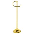 Traditional Freestanding Toilet Paper Holder in Unlacquered Brass