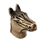 Large Horse Head Knob in Antique Brass