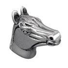 Large Horse Head Knob in Antique Silver