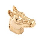 Large Horse Head Knob in Polished Gold
