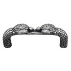 Kissing Turtle Handle - 76mm in Antique Silver
