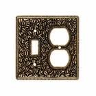 Single Toggle & Outlet Switchplate in Antique Gold