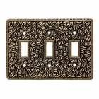 Triple Toggle Switchplate in Antique Gold