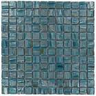 Mosaic Glass Tiles by Vidrepur - Moon Collection 1" x 1" Recycled Glass Tile on 12 3/8" x 12 3/8" Mesh Backed Sheet in Blue Planet
