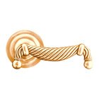 Passage Equestre Right Handed Door Lever Set in Polished Gold