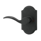 Left Handed Privacy Lever - Premiere Plate with Carlow Door Lever in Black