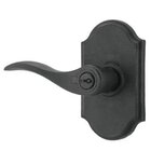 Left Handed Keyed Lever - Premiere Plate with Carlow Door Lever in Black