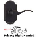 Right Handed Privacy Lever - Premiere Plate with Carlow Door Lever in Oil Rubbed Bronze